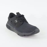 Junior Sperry 7 Seas Flood STS15532 Black Fabric Lace Up Low Top Casual Trainers